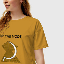 Футболка оверсайз женская Depeche Mode - A broken frame october tour, цвет: горчичный — фото 2