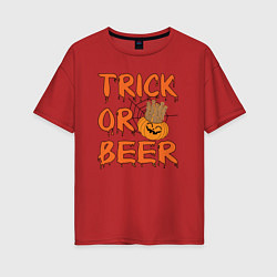 Женская футболка оверсайз Trick or beer