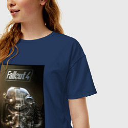 Футболка оверсайз женская Fallout armour poster, цвет: тёмно-синий — фото 2