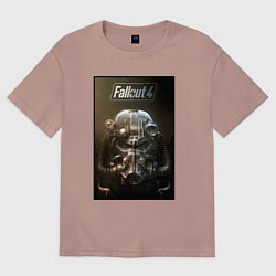 Футболка оверсайз женская Fallout armour poster, цвет: пыльно-розовый