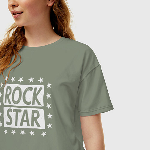 Женская футболка оверсайз Star rock / Авокадо – фото 3