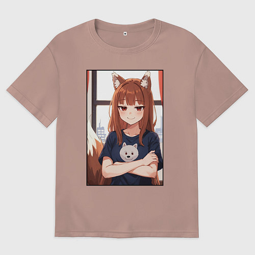 Женская футболка оверсайз Spice and Holo / Пыльно-розовый – фото 1