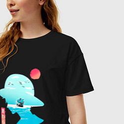 Футболка оверсайз женская One Piece Луффи в шляпе, цвет: черный — фото 2