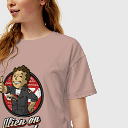 Футболка оверсайз женская Fallout - vault girl, цвет: пыльно-розовый — фото 2