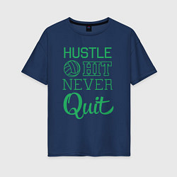 Женская футболка оверсайз Hustle hit never quit