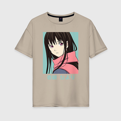 Женская футболка оверсайз Ики Хиёри / Миндальный – фото 1