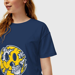 Футболка оверсайз женская Под смайликом, цвет: тёмно-синий — фото 2