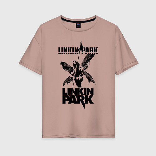 Женская футболка оверсайз LP - hybrid theory / Пыльно-розовый – фото 1