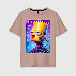 Женская футболка оверсайз Cyber Bart Simpson - ai art