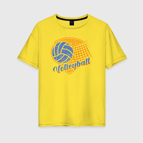 Женская футболка оверсайз Volleyball plays / Желтый – фото 1