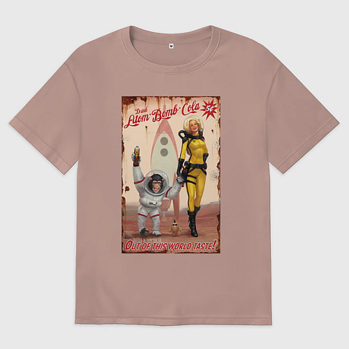 Женская футболка оверсайз Fallout - atom bomb cola / Пыльно-розовый – фото 1