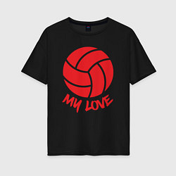 Женская футболка оверсайз Volleyball my love