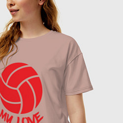 Футболка оверсайз женская Volleyball my love, цвет: пыльно-розовый — фото 2