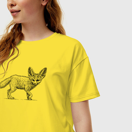 Женская футболка оверсайз Фенек сбоку / Желтый – фото 3