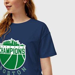 Футболка оверсайз женская Boston champions, цвет: тёмно-синий — фото 2