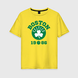 Футболка оверсайз женская Boston Celtics 1986, цвет: желтый