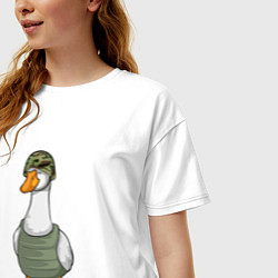 Футболка оверсайз женская Гусь воин, цвет: белый — фото 2