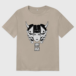 Женская футболка оверсайз Маска демона Они