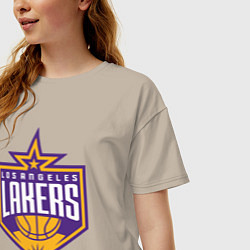 Футболка оверсайз женская Los Angelas Lakers star, цвет: миндальный — фото 2