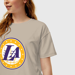 Футболка оверсайз женская Lakers stars, цвет: миндальный — фото 2