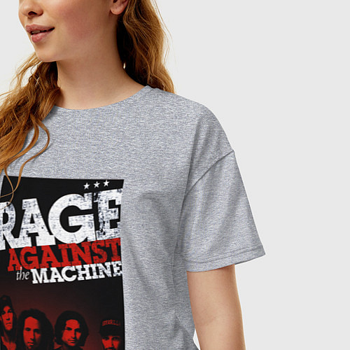 Женская футболка оверсайз RATM - all group / Меланж – фото 3