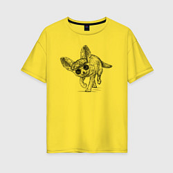 Футболка оверсайз женская Стильный фенек, цвет: желтый
