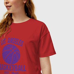 Футболка оверсайз женская Basketball Los Angeles, цвет: красный — фото 2