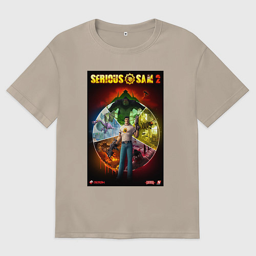 Женская футболка оверсайз Serious Sam 2 - all bosses / Миндальный – фото 1