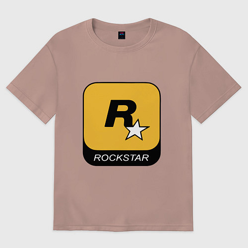 Женская футболка оверсайз Rockstar / Пыльно-розовый – фото 1