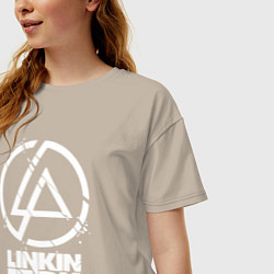 Футболка оверсайз женская Linkin Park - white, цвет: миндальный — фото 2