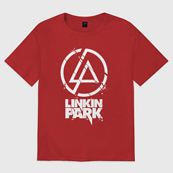 Футболка оверсайз женская Linkin Park - white, цвет: красный