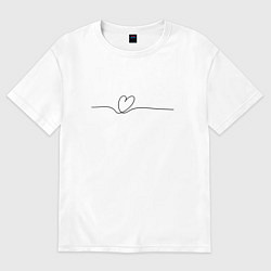 Футболка оверсайз женская Любовь в одну линию, цвет: белый