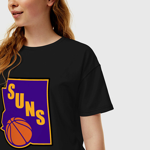 Женская футболка оверсайз Suns ball / Черный – фото 3