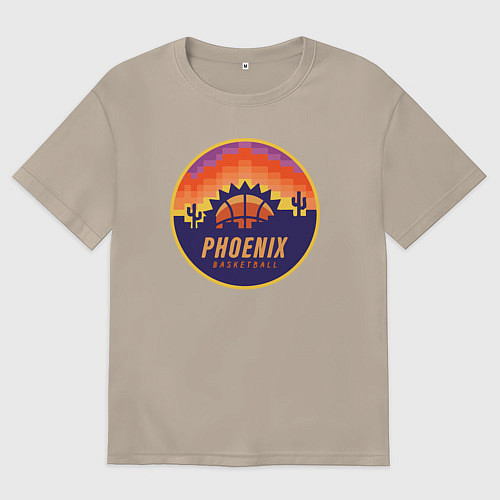 Женская футболка оверсайз Phoenix basketball / Миндальный – фото 1
