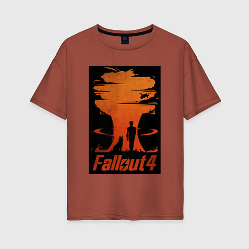 Женская футболка оверсайз Fallout 4 dog / Кирпичный – фото 1