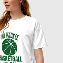 Футболка оверсайз женская Milwaukee basketball 1968, цвет: белый — фото 2