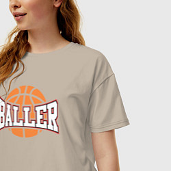 Футболка оверсайз женская Baller style, цвет: миндальный — фото 2