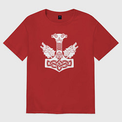 Футболка оверсайз женская Молот Тора, цвет: красный