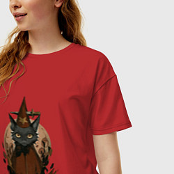 Футболка оверсайз женская Мэй Боровски в костюме, цвет: красный — фото 2