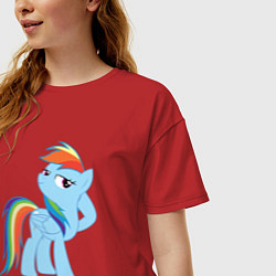 Футболка оверсайз женская Крутая Рейнбоу Дэш, цвет: красный — фото 2