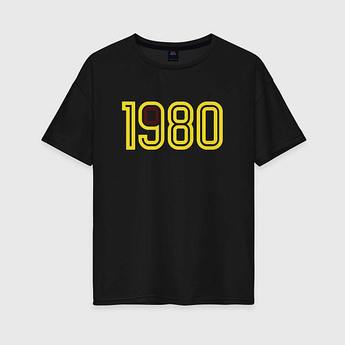 Женская футболка оверсайз 1980 / Черный – фото 1
