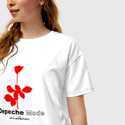 Футболка оверсайз женская Depeche Mode - Violator album logo, цвет: белый — фото 2