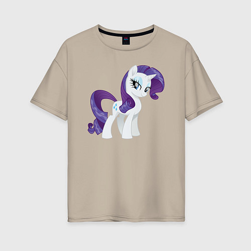 Женская футболка оверсайз Рарити из My Little Pony в кино / Миндальный – фото 1