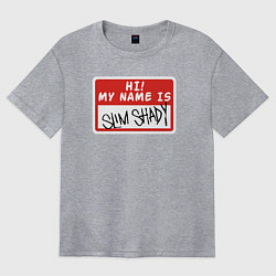 Футболка оверсайз женская Hi my name is, цвет: меланж