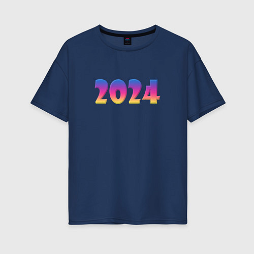Женская футболка оверсайз 2024 / Тёмно-синий – фото 1
