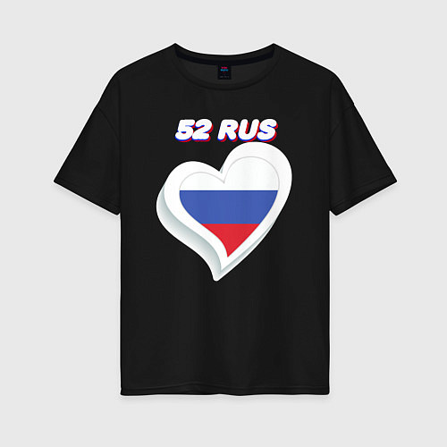 Женская футболка оверсайз 52 регион Нижегородская область / Черный – фото 1