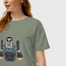 Футболка оверсайз женская G-Man skibidi toilet, цвет: авокадо — фото 2