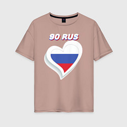 Футболка оверсайз женская 90 регион Московская область, цвет: пыльно-розовый