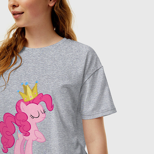 Женская футболка оверсайз Королева тортиков Пинки Пай / Меланж – фото 3