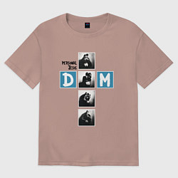 Футболка оверсайз женская Depeche Mode - Personal Jesus cross, цвет: пыльно-розовый